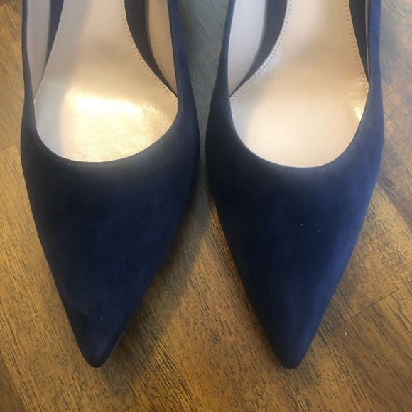 NWOB $695 GIANVITO ROSSI Ellipsis 55 Suede Pump Heels in Navy Blue - Picture 8 of 15